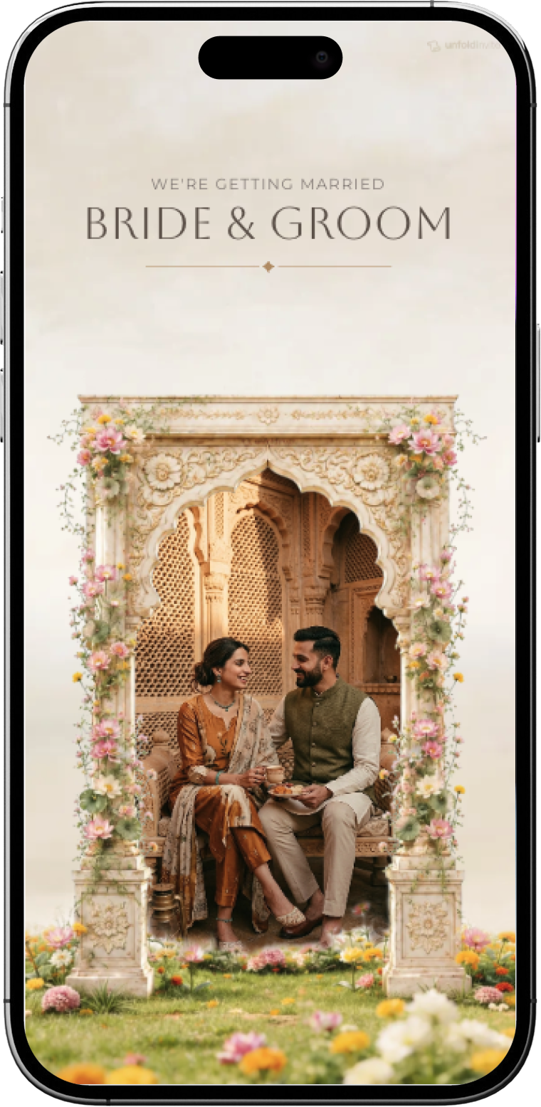 Marigold wedding invitation design