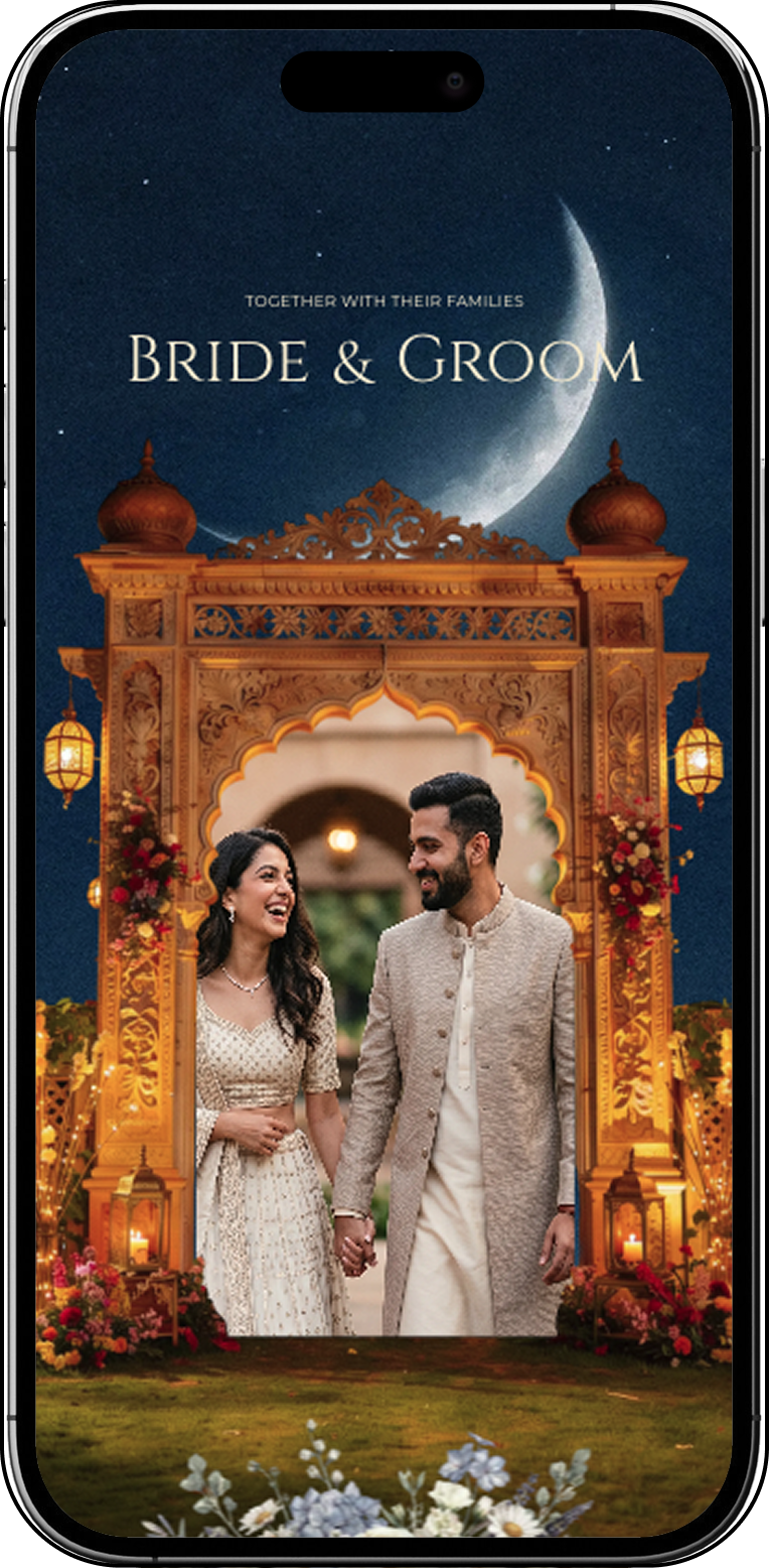 Midnight wedding invitation design