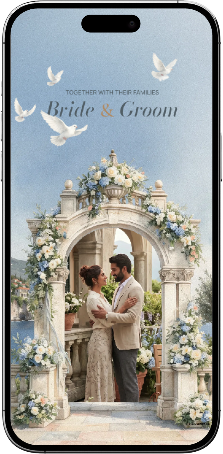 Riviera wedding invitation design
