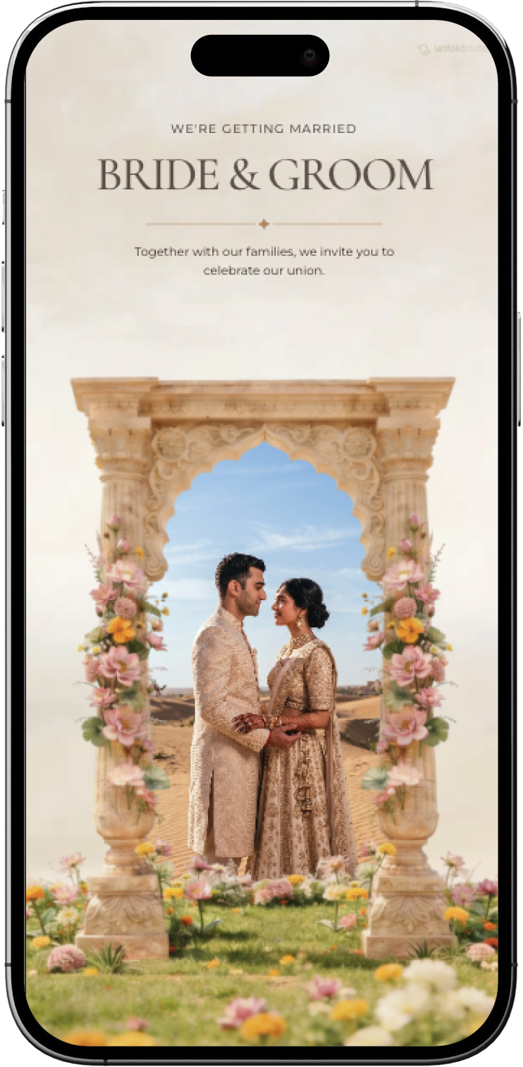 Saffron wedding invitation design